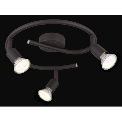 Globo - LED Bodové svietidlo 3xGU10/3W/230V čierna