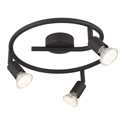 Globo - LED Bodové svietidlo 3xGU10/3W/230V čierna