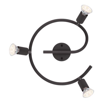 Globo - LED Bodové svietidlo 3xGU10/3W/230V čierna
