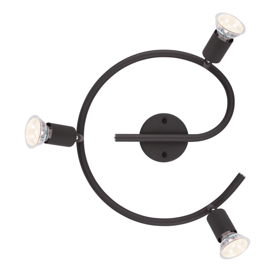 Globo - LED Bodové svietidlo 3xGU10/3W/230V čierna