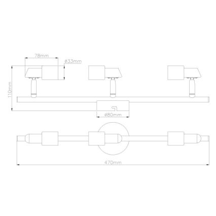 Globo - LED Bodové svietidlo 3xGU10/3W/230V