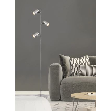 Globo - Stojacia lampa 3xGU10/5W/230V matný chróm