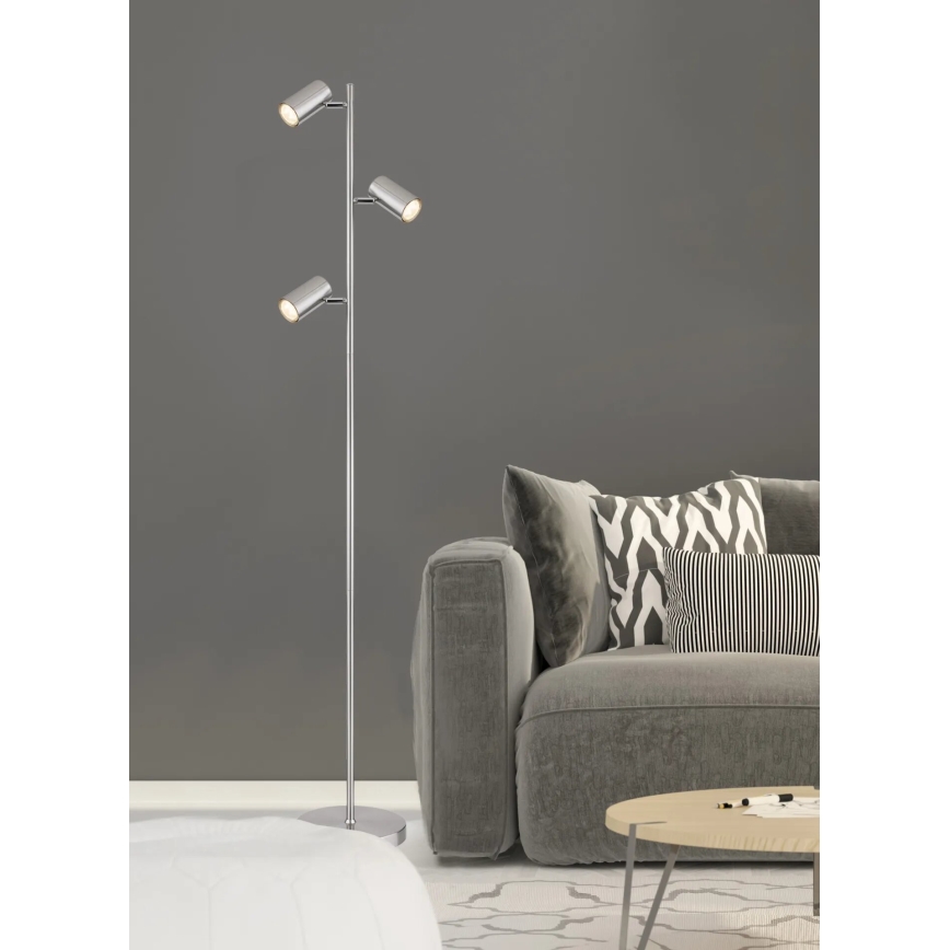Globo - Stojacia lampa 3xGU10/5W/230V matný chróm
