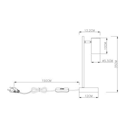 Globo - Stolná lampa 1xGU10/5W/230V čierna