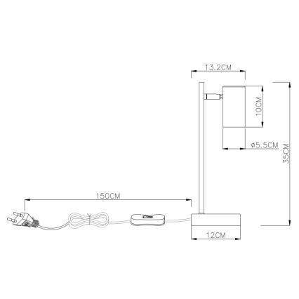 Globo - Stolná lampa 1xGU10/5W/230V šedá/hnedá