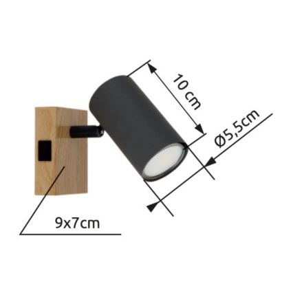 Globo -  Nástenné bodové svietidlo 1xGU10/25W/230V šedá/hnedá