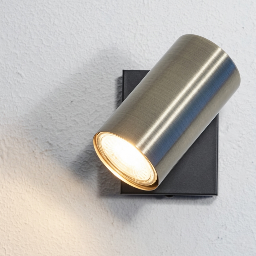 Globo - Nástenné bodové svietidlo 1xGU10/25W/230V čierna/mosadz