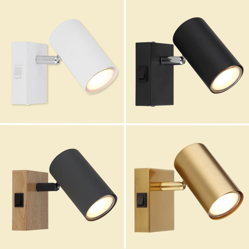 Globo - Nástenné bodové svietidlo 1xGU10/25W/230V čierna/mosadz