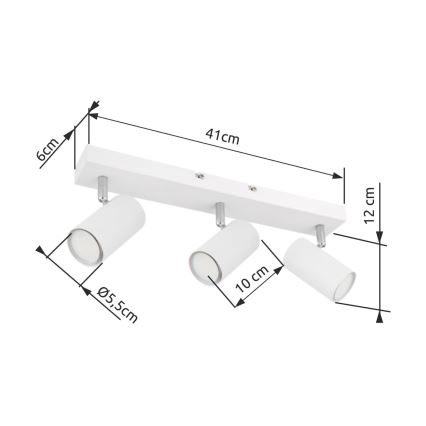 Globo - Bodové svietidlo 3xGU10/35W/230V biela