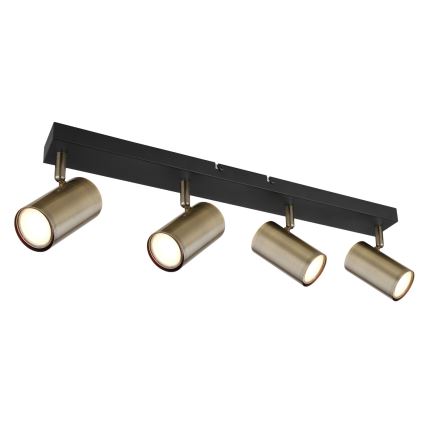 Globo - Bodové svietidlo 4xGU10/35W/230V čierna/mosadz