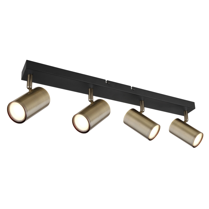 Globo - Bodové svietidlo 4xGU10/35W/230V čierna/mosadz