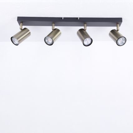 Globo - Bodové svietidlo 4xGU10/35W/230V čierna/mosadz