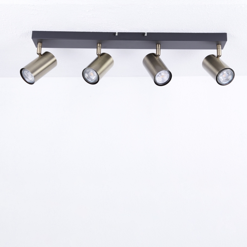 Globo - Bodové svietidlo 4xGU10/35W/230V čierna/mosadz