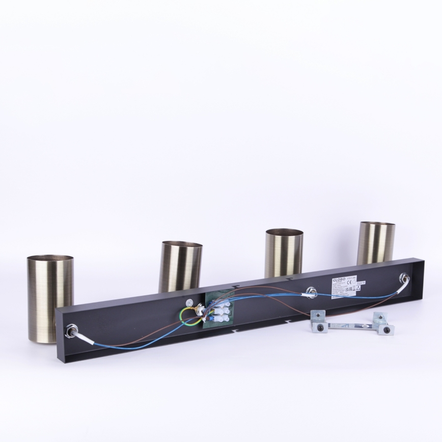 Globo - Bodové svietidlo 4xGU10/35W/230V čierna/mosadz