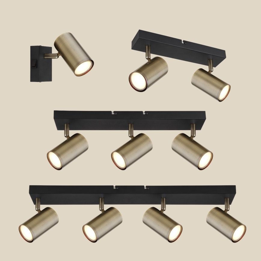 Globo - Bodové svietidlo 4xGU10/35W/230V čierna/mosadz