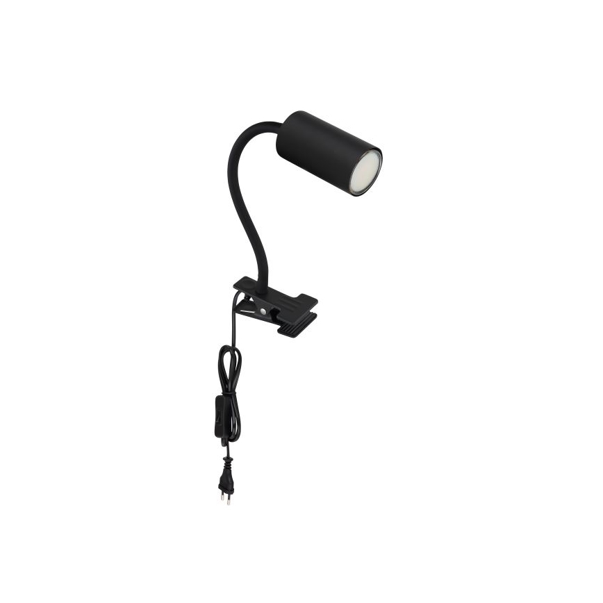 Globo - Flexibilná lampa s klipom 1xGU10/25W/230V čierna