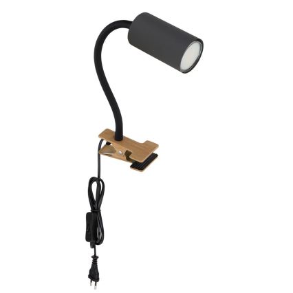 Globo - Flexibilná lampa s klipom 1xGU10/25W/230V šedá/hnedá