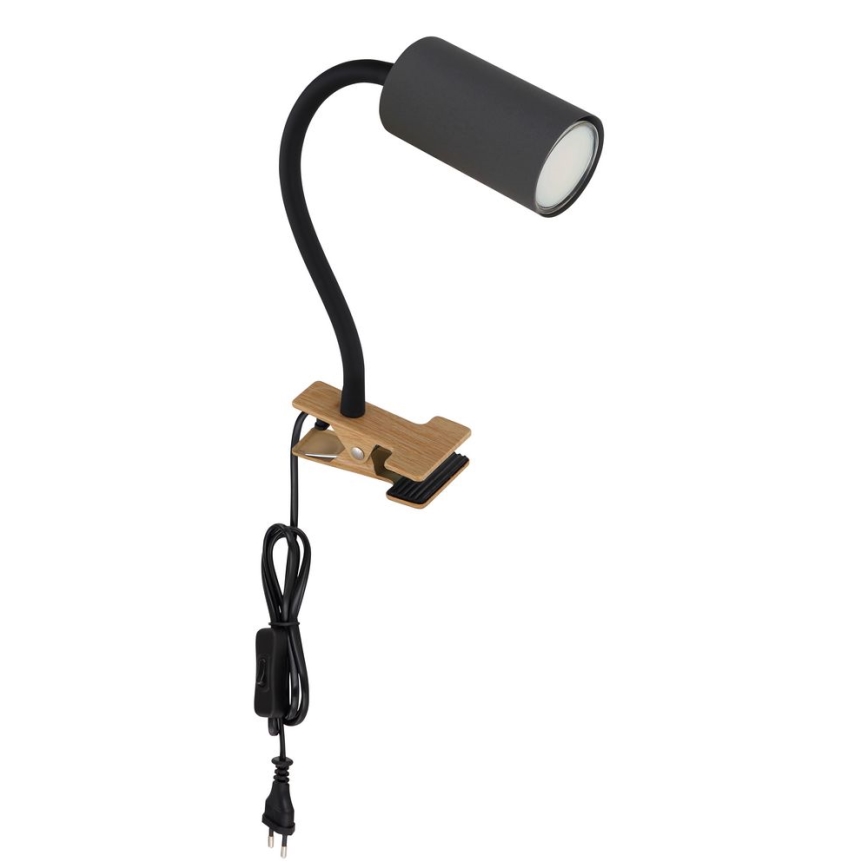 Globo - Flexibilná lampa s klipom 1xGU10/25W/230V šedá/hnedá