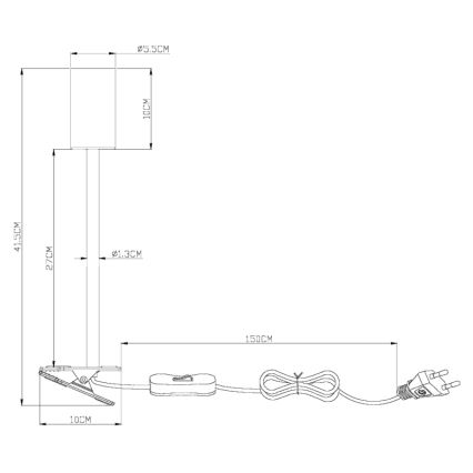 Globo - Flexibilná lampa s klipom 1xGU10/25W/230V šedá/hnedá