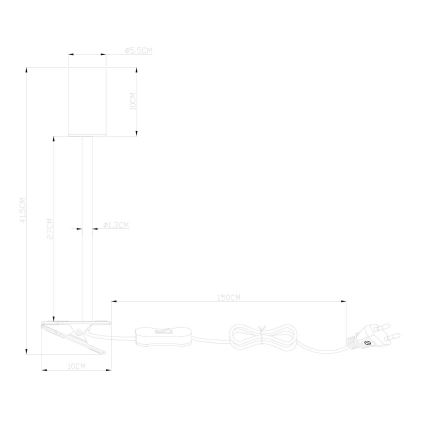 Globo - Flexibilná lampa s klipom 1xGU10/25W/230V biela