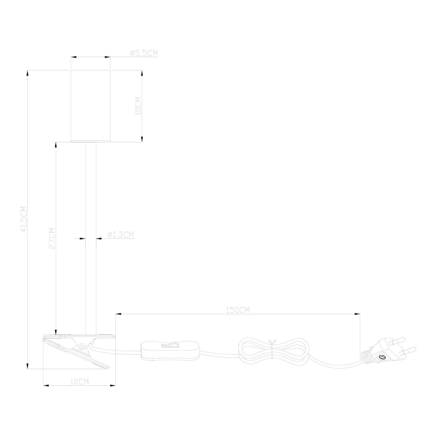 Globo - Flexibilná lampa s klipom 1xGU10/25W/230V biela