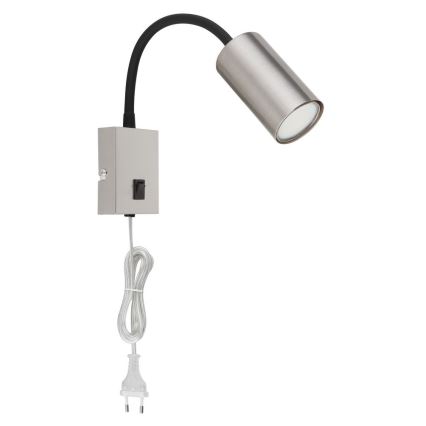 Globo - Flexibilná nástenná lampa 1xGU10/25W/230V čierna/chróm