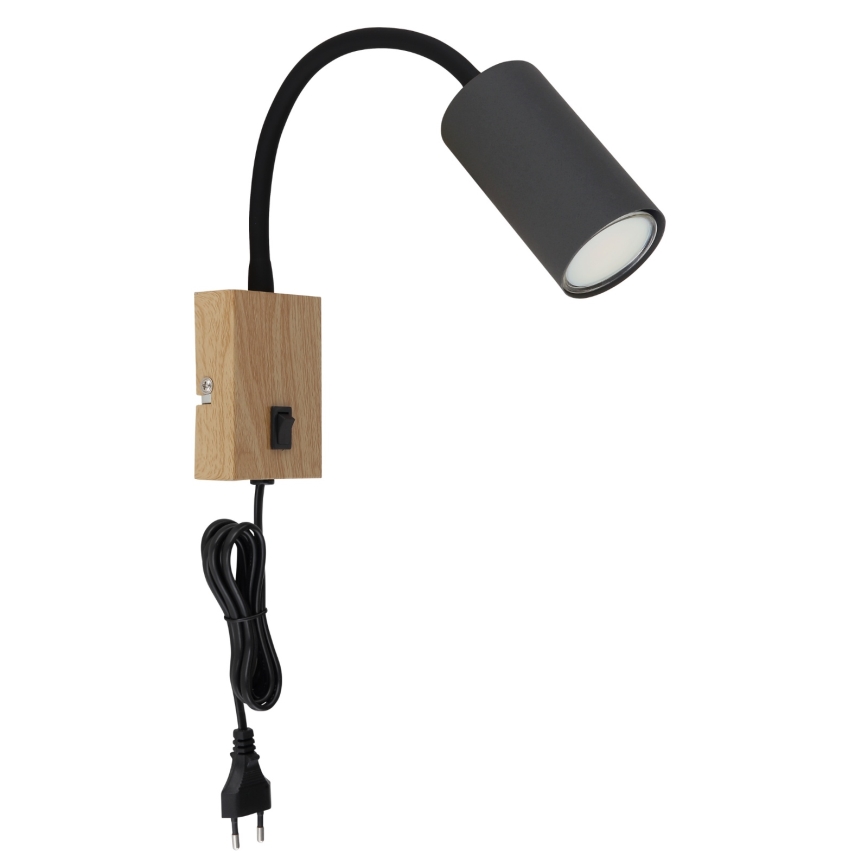 Globo - Flexibilná nástenná lampa 1xGU10/25W/230V šedá/hnedá