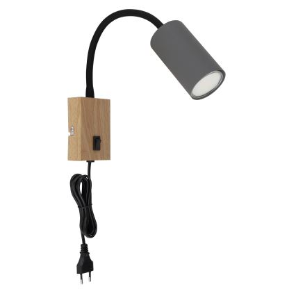 Globo - Flexibilná nástenná lampa 1xGU10/25W/230V šedá/hnedá