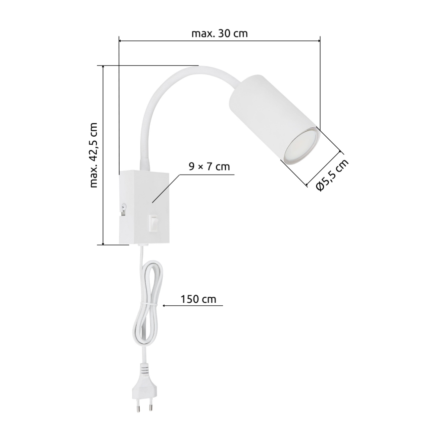 Globo - Flexibilná nástenná lampa 1xGU10/25W/230V biela
