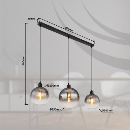 Globo - Závesný luster na lanku 3xE27/60W/230V