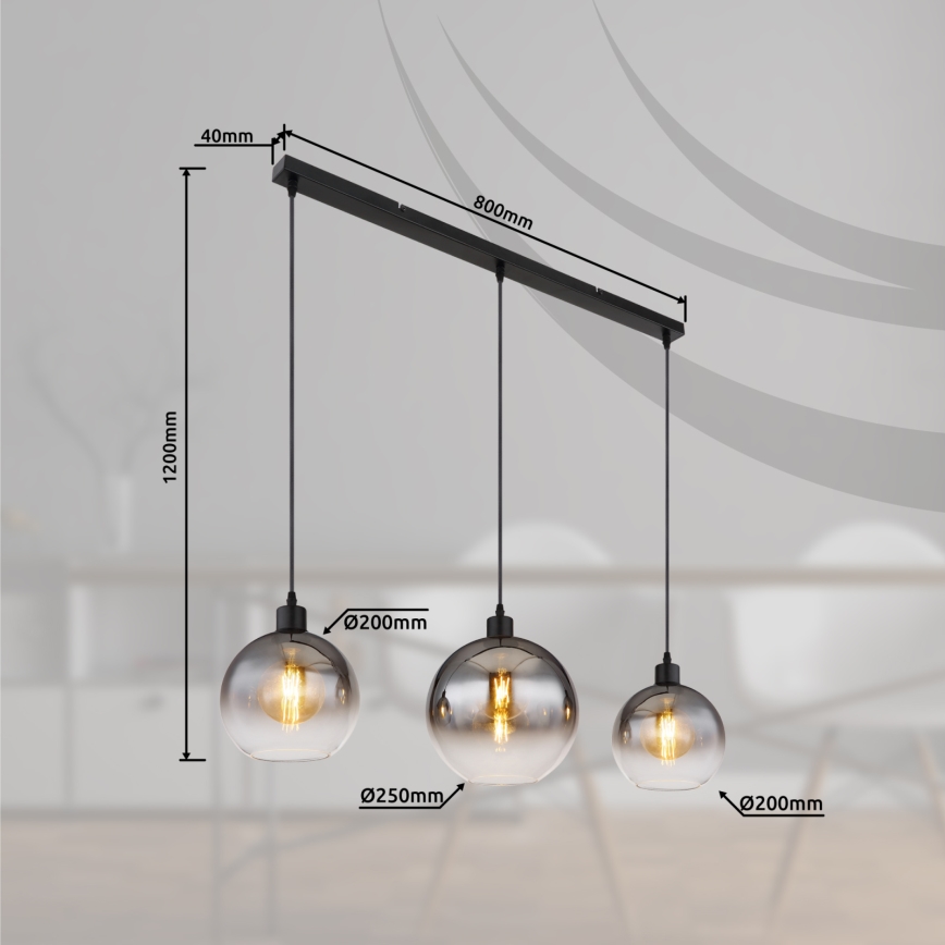 Globo - Závesný luster na lanku 3xE27/60W/230V