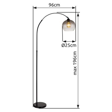 Globo - Stojacia lampa 1xE27/60W/230V čierna
