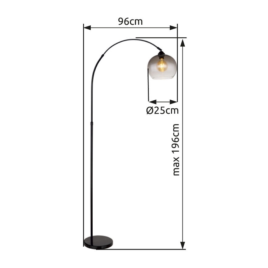 Globo - Stojacia lampa 1xE27/60W/230V čierna