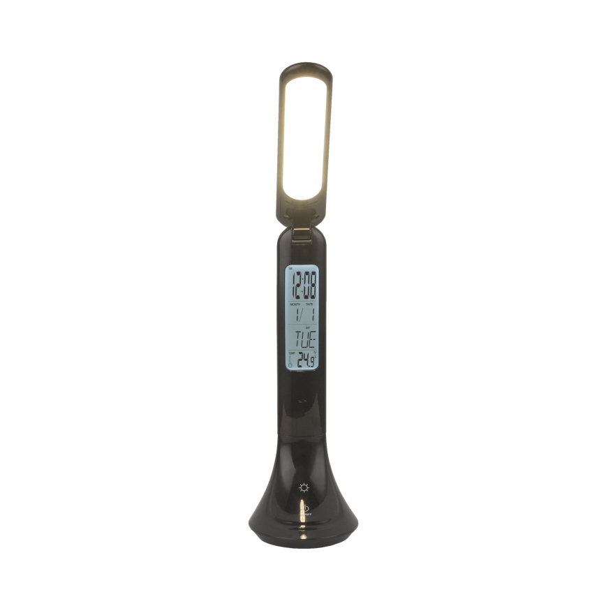 Globo - LED Stmievateľná nabíjacia stolná lampa s displejom LED/4W/230V 2200 mAh čierna