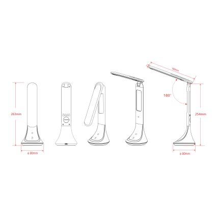 Globo - LED Stmievateľná stolná lampa LED/4W/230V 2200 mAh