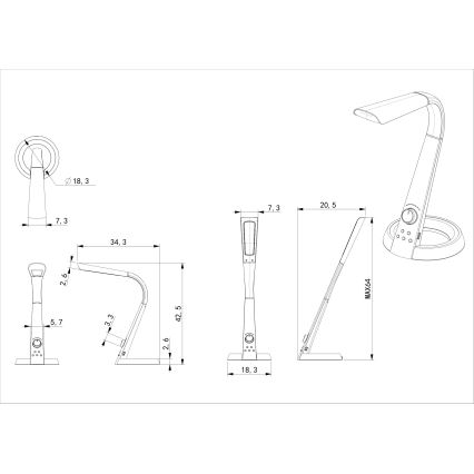 Globo - LED RGB Stmievateľná stolná lampa LED/8W/230V + LED/2W