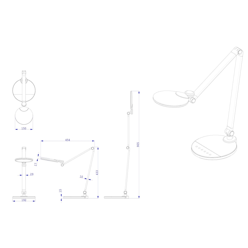 Globo - LED Stmievateľná stolná lampa LED/10W/230V 3000/4000/6300K