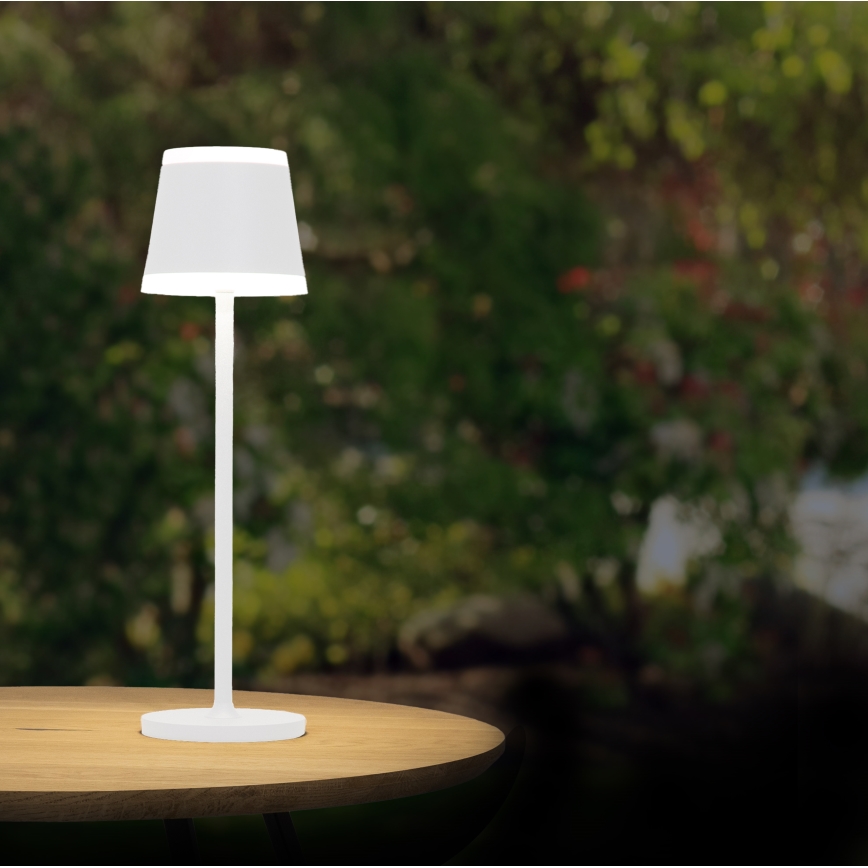 Globo - LED Stmievateľná nabíjacia dotyková stolná lampa LED/4,6W/230V 1800 mAh USB IP54 biela