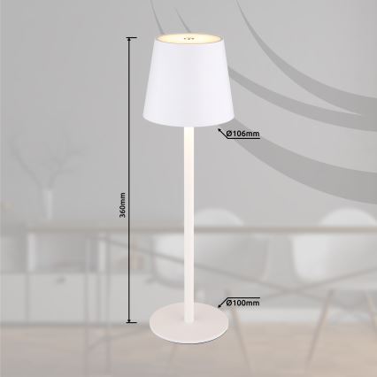 Globo - LED Stmievateľná dotyková vonkajšia lampa LED/3W/3,7V IP44 1800 mAh USB biela