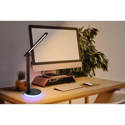 Globo - LED RGBW Stmievateľná dotyková stolná lampa LED/5W/230V + LED/2W 2700K/4000K/6500K čierna