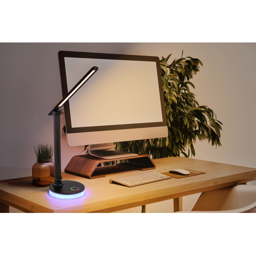 Globo - LED RGBW Stmievateľná dotyková stolná lampa LED/5W/230V + LED/2W 2700K/4000K/6500K čierna