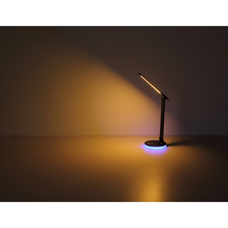 Globo - LED RGBW Stmievateľná dotyková stolná lampa LED/5W/230V + LED/2W 2700K/4000K/6500K čierna