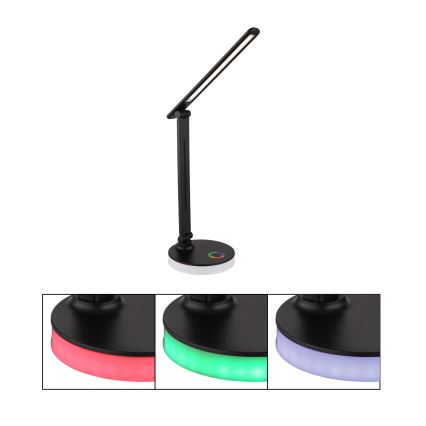Globo - LED RGBW Stmievateľná dotyková stolná lampa LED/5W/230V + LED/2W 2700K/4000K/6500K čierna