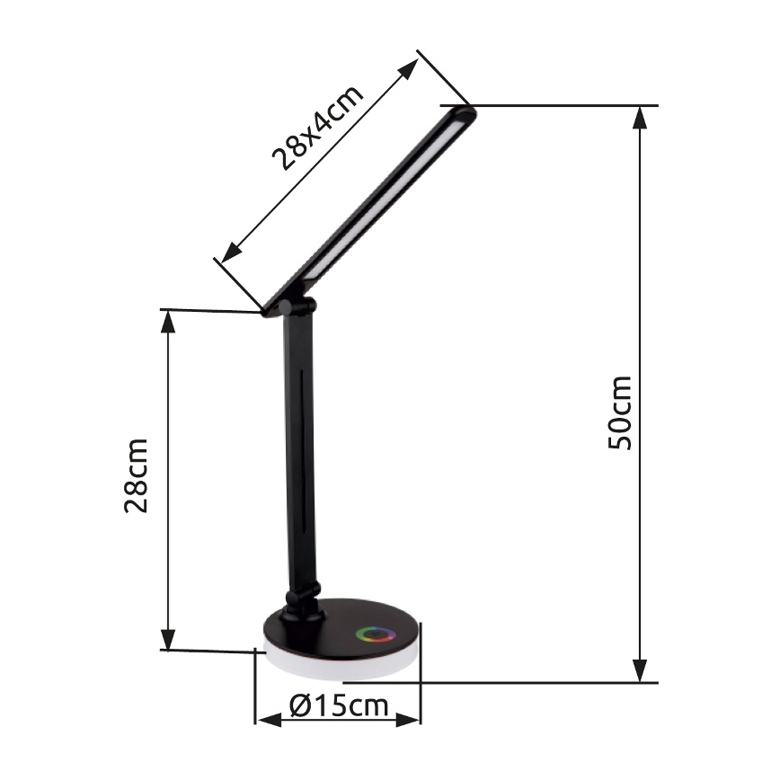 Globo - LED RGBW Stmievateľná dotyková stolná lampa LED/5W/230V + LED/2W 2700K/4000K/6500K čierna