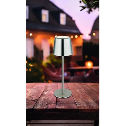 Globo - LED stmievateľná dotyková nabíjateľná stolná lampa LED/2W/3,7V 3000/4000/6000K 2200 mAh lesklý chróm