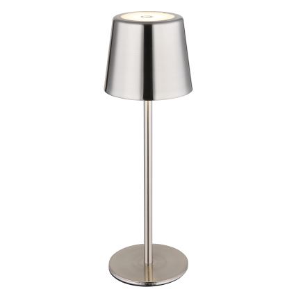 Globo - LED stmievateľná dotyková nabíjateľná stolná lampa LED/2W/3,7V 3000/4000/6000K 2200 mAh lesklý chróm
