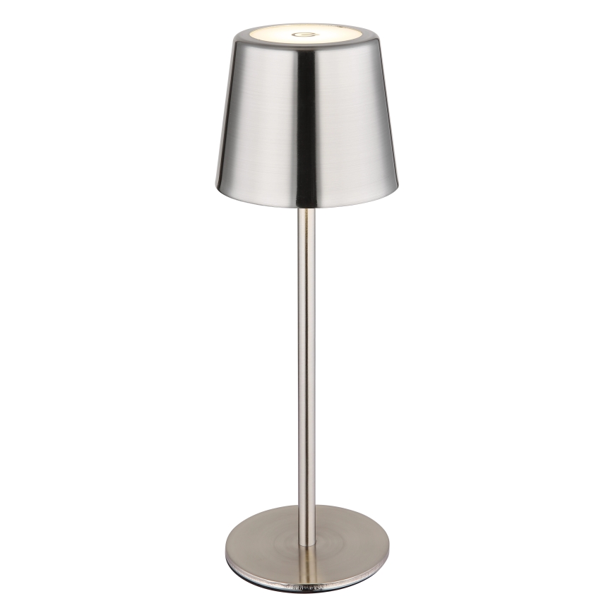 Globo - LED stmievateľná dotyková nabíjateľná stolná lampa LED/2W/3,7V 3000/4000/6000K 2200 mAh lesklý chróm