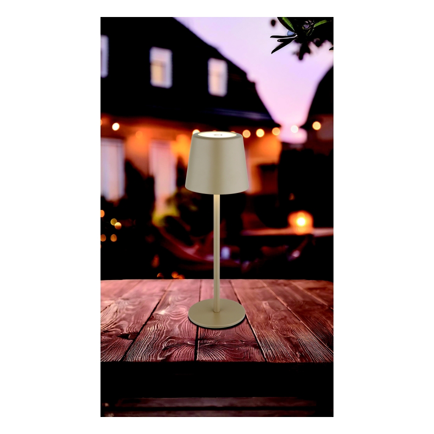 Globo - LED Stmievateľná vonkajšia dotyková stolná lampa LED/2W/5V 3000/4000/6000K 2200 mAh IP44 krémová