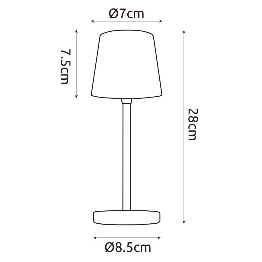 Globo - LED Stmievateľná vonkajšia dotyková stolná lampa LED/2W/5V 3000/4000/6000K 2200 mAh IP44 krémová