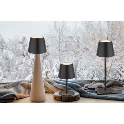 Globo - LED Stmievateľná dotyková nabíjateľná vonkajšia stolová lampa 3v1 LED/3W/5V 3000/4000/5000K IP54 1800 mAh čierna
